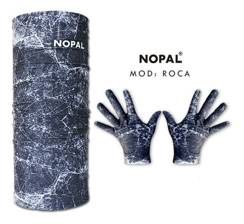 Combo Cuello Multiuso Nopal + Guantes Térmicos Running Bici