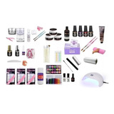 Kit Completo Manicure, Acrilicas,permanentes, Gel Lampara Uv