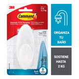 Gancho Baño Tolla Oval Percha Pared 3m Command Blister 2kg Color Blanco