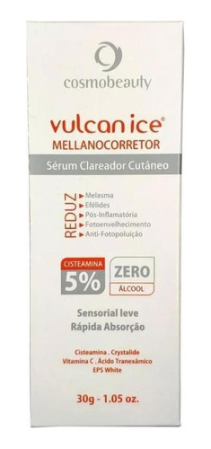 Vulcan Ice Mellanocorretor Sérum Clareador Cosmobeauty 30ml