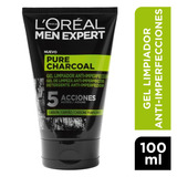 Gel Limpiador Pure Charcoal Loreal Men Expert 100 Ml