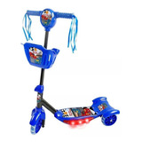 Patinete Dm Toys  Com Cesta Corrida Divertida  Azul E Preto  Para Crianças