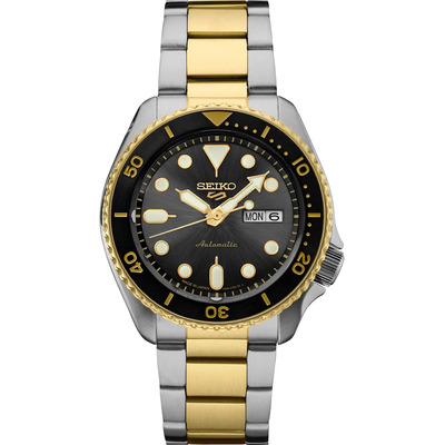 Reloj Seiko 5 Sport Srpk22 Bicolor Automatico Caballero Elgn Acero\u002Fdorado Negro Gris Oscuro | Envío gratis
