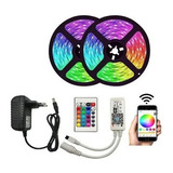 Cinta Led Multicolor Rgb Luz 5m Control Adaptador Bluetooth