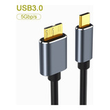 Cable Usb C A Micro B 3.1 5 Gb 3a Para Disco Duro 1 M Color Negro