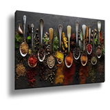 Quadro Tela Canvas Grande Decorativo Cozinha Temperos 60x90 Cor Impressão Em Alta Resolução Cor Da Armação Tecido Canvas Bordas Infinitas