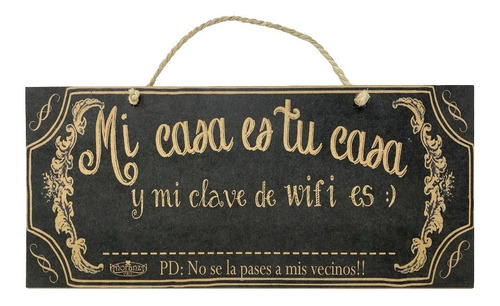 Añoranza Mensaje En Madera - Wifi 14x36cm 