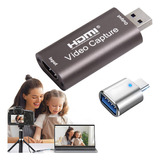 Tarjeta De Captura De Vídeo E Áudio Hdmi A Usb 60fps Usb3.0 