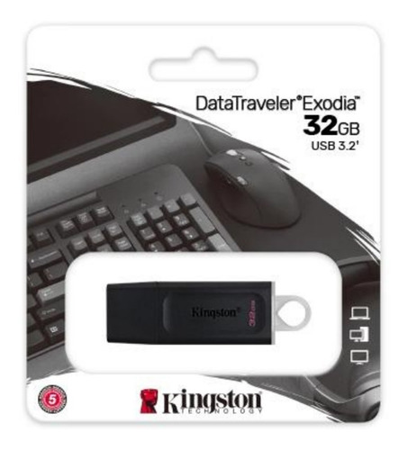 Pendrive Kingston Dt Exodia 32gb 3.2 Negro Somos Mayoristas 