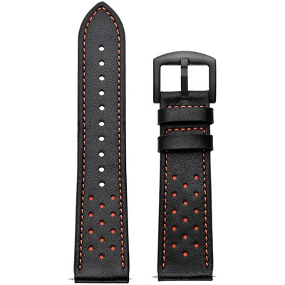 Correa Piel Piloto 18mm 20mm 22mm 24mm Fossil Timex Citizen Negro\u002Fnaranja 2.2 Cm | Meses sin interés
