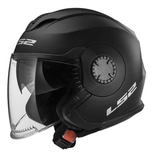 Casco Abierto Moto Ls2 570 Verso Negro Mate Doble Visor