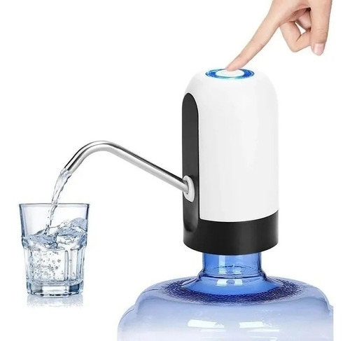 Bomba Dispensador Usb Agua Electrónico Botellon Recarga Color Blanco