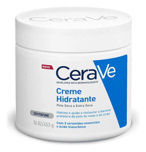 Cerave Creme Hidratante Para Pele Seca E Extra Seca Com 453g