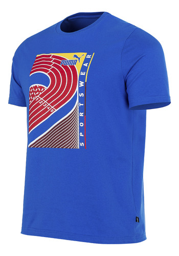 Remera Puma Graphics Rooted Azul Solo Deportes