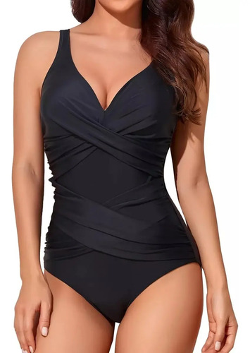 Negro Traje De Baño Dama De Una Pieza Sexy Bikini Curvy