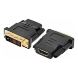 Adaptador Dvi-d Macho P/ 24+1 X Hdmi Femea Contatos Banhado