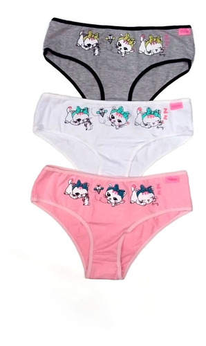 Pack X3 Bombacha Culotte Nena Marey Estampada Art. 66 T.4-18