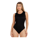 Body Bori Feminino Camiseta Collant Cavado Liso Luxo