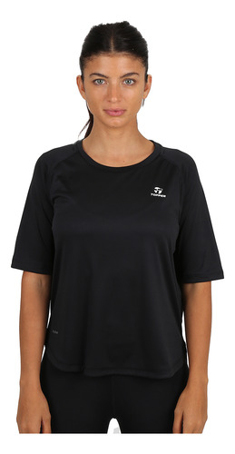 Remera Entrenamiento Topper Loose Mujer En Negro | Stock Cen