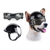 Casco De Moto Con Gafas Pequeñas Y Medianas Para Perros