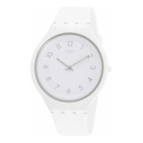 Reloj Mujer Swatch Svuw101 Cuarzo Pulso Blanco En Silicona