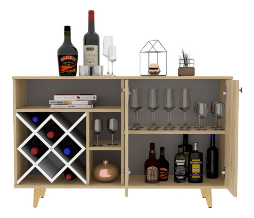 Mueble Bar Vihti (1c) Macadamia+blanco M