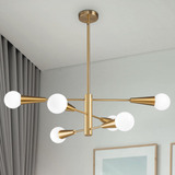 Kaisite Sputnik Candelier Modern Gold Chandelier 6 Light E26