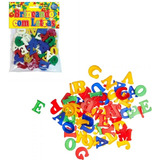 Alfabeto Letras Educativo 62 Peças Colorido Plastico Escola