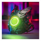 Máscara Futurista Punk Con Casco Completo Led Para Hombre, P