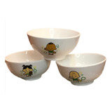 Bowl Cuenco De Cerámica Tazon Cerealero Infantil Antiguo X3