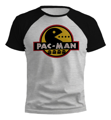 Remera Pacman Retro Diseño Exclusivo Ranglan Gris