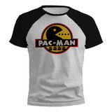 Remera Pacman Retro Diseño Exclusivo Ranglan Gris