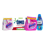 Kit 4 Produtos Lavagem Perfeita Omo Confort Vanish