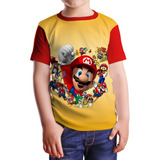 Camiseta Cumpleaños Super Mario Bros Mario Bro Niño Y Niña 