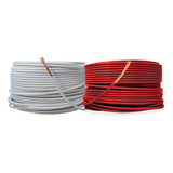 Kit 2 Cables Electrico Cca Calibre 10 Rojo Y Blanco 50 M C/u