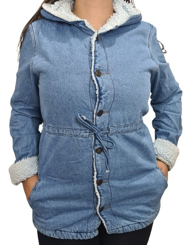 Jaqueta Jeans De Frio Feminina Parka C/ Forro Pelucia Ted