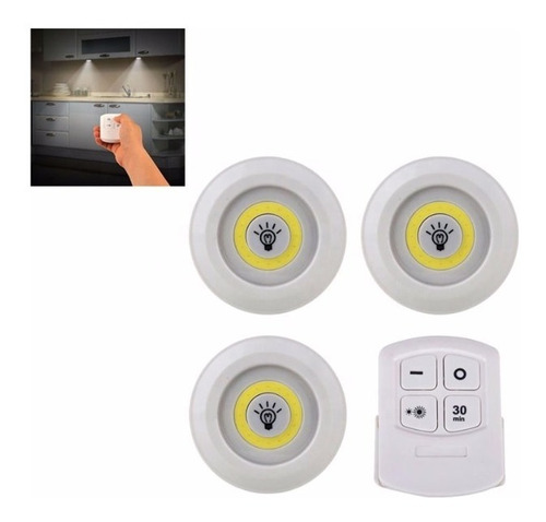 Luces Led Portatiles  Inalambricas Set X3 +control 