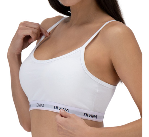 Divina Top Bra Tirante Delgado Mujer Top Corto Ropa Interior