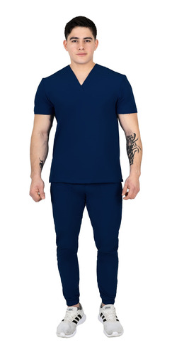 Pijama Quirurgica Jogger Antifluidos Hombre Azul Marino