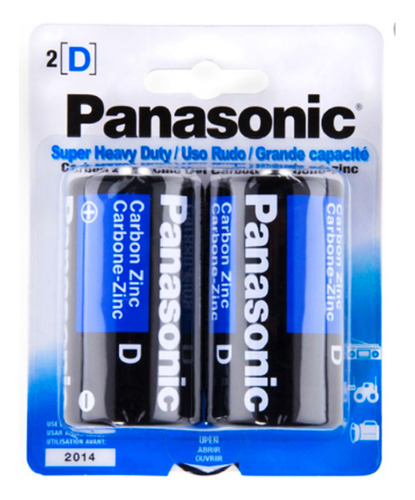 Pilas Baterias Panasonic D Tamaño 1.5 Voltios Azúl Paquete De 12 Baterias Extra Duración Carbón 12dp