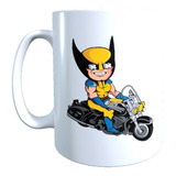 Taza Con Diseño Wolverine Moto, X Men