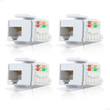 Kit 4 Conectores Jack Rj45 Cat5e Blanco Para Epro-fp Enson