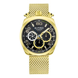 Reloj G-force Original H3828g Cronografo Dorado + Estuche