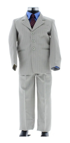 Traje De Vestir Niño Beige Rayado 2892 2 A 16 Años