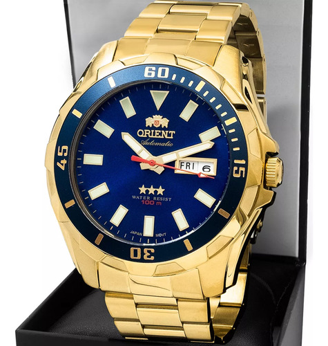 Relógio Masculino Orient Automático Analógico Azul 469gp078f