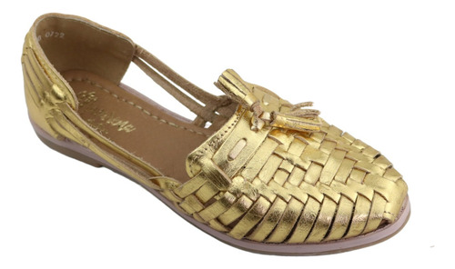 Zapatos Sandalias Huarache Artesanal Piel Color Oro 2130