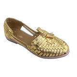Zapatos Sandalias Huarache Artesanal Piel Color Oro 2130