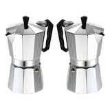 Combo 2 Cafeteras Italiana Aluminio Estufa Expreso 9 Tazas