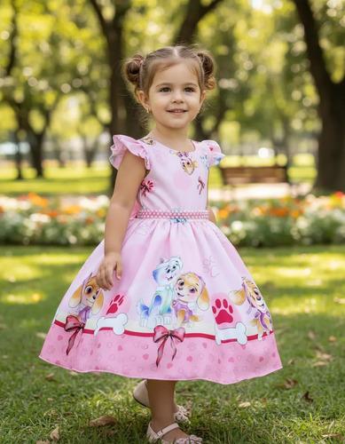 Vestido Skye Infantil Patrulha Canina Roupa De Festa Oferta