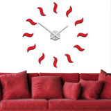 Mintime Modern Frameless Diy Wall Clock Large Red 3d Wall Aa